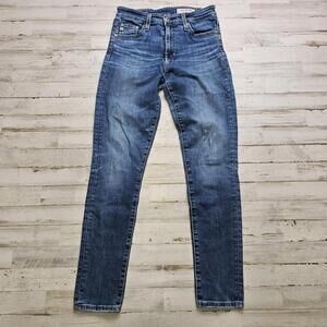Adriano Goldschmied Farrah High-Rise Skinny Ankle Jeans 26R Blue Denim Ag Ed
